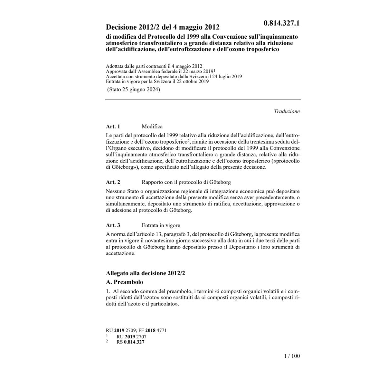 Decisione 2012/2 4.5.12 mod. Prot. 1999
