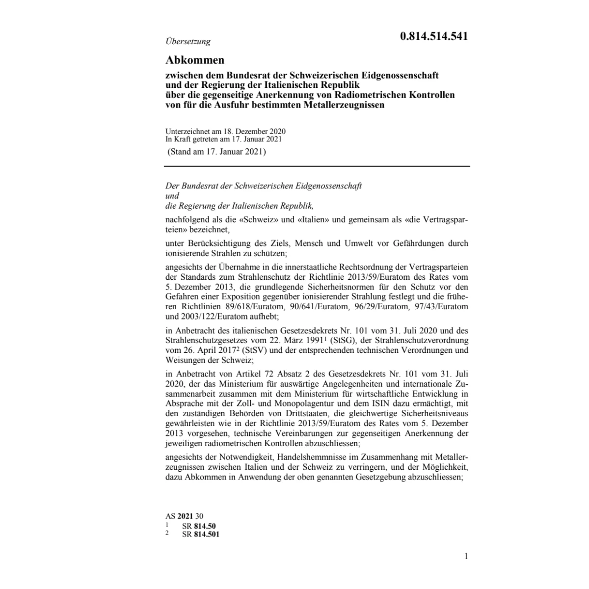 Abk. von Radiometrischen Kontrollen