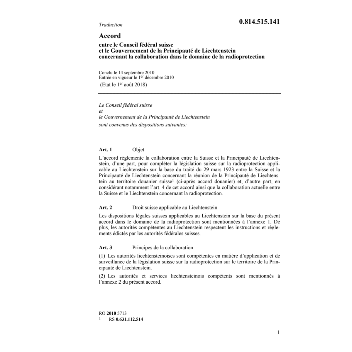 Acc. CH-FL domaine radioprotection