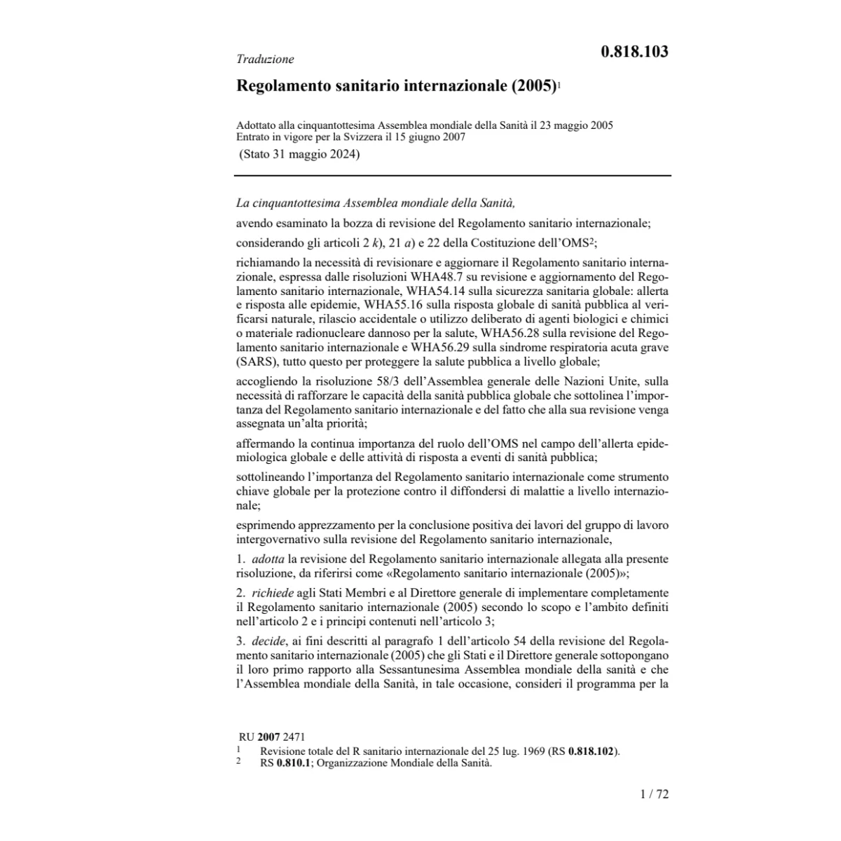R sanitario internazionale (2005)