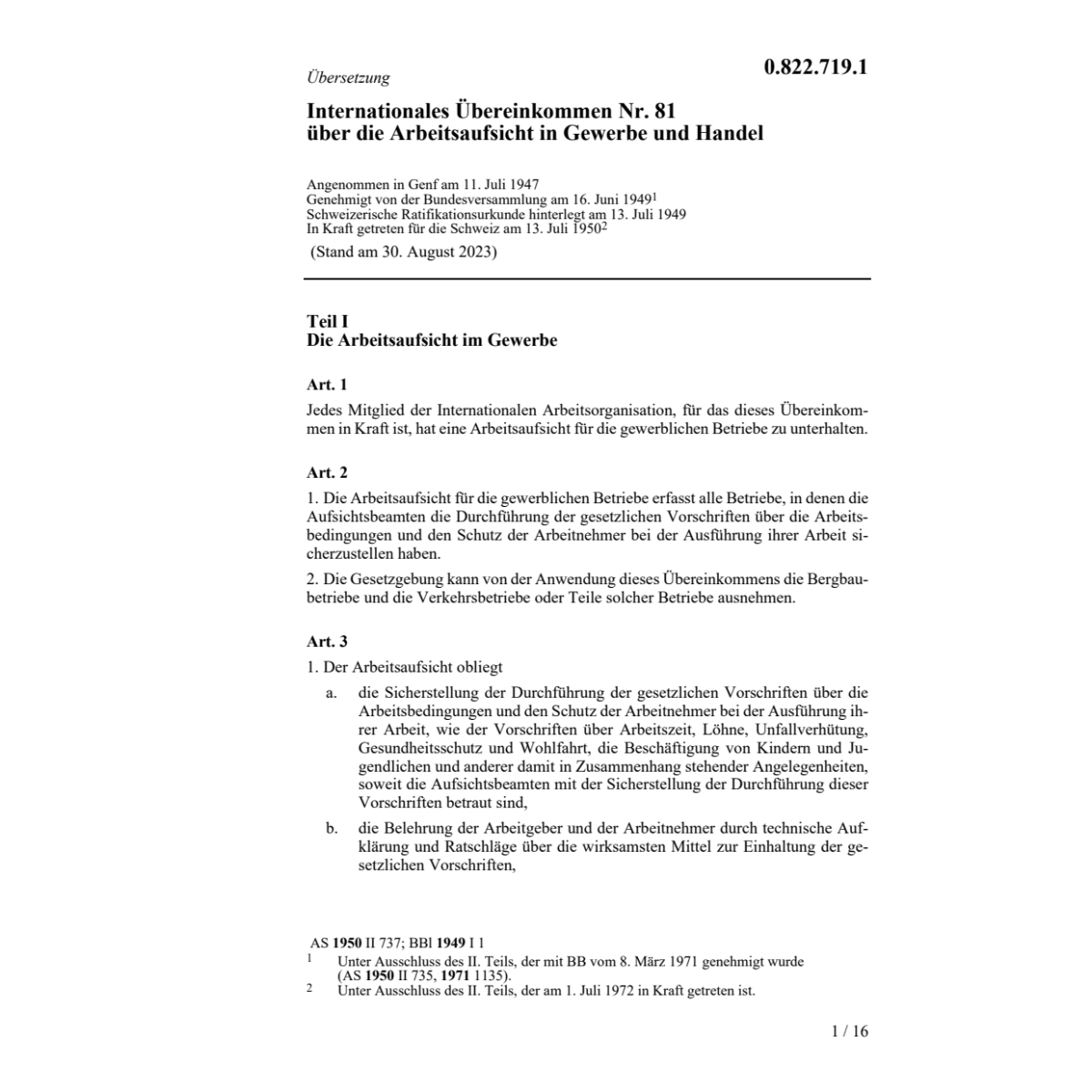 Arbeitsaufsicht in Gewerbe und Handel