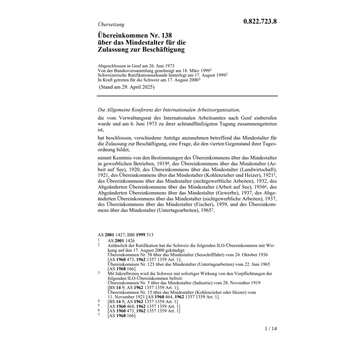 Abk. Mindestalter Zulassung Beschäftig.