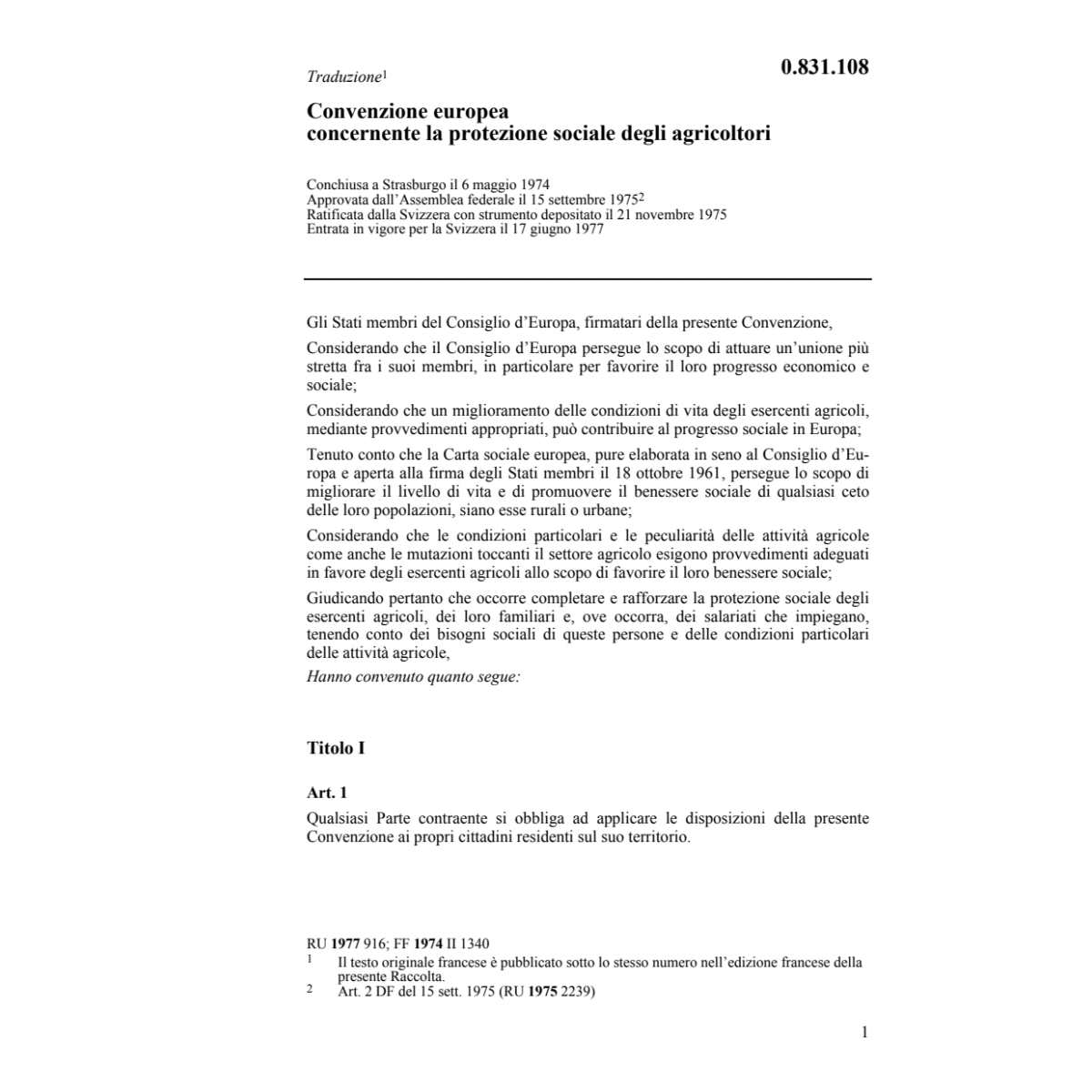 Conv.europ. protezione soc. agricoltori