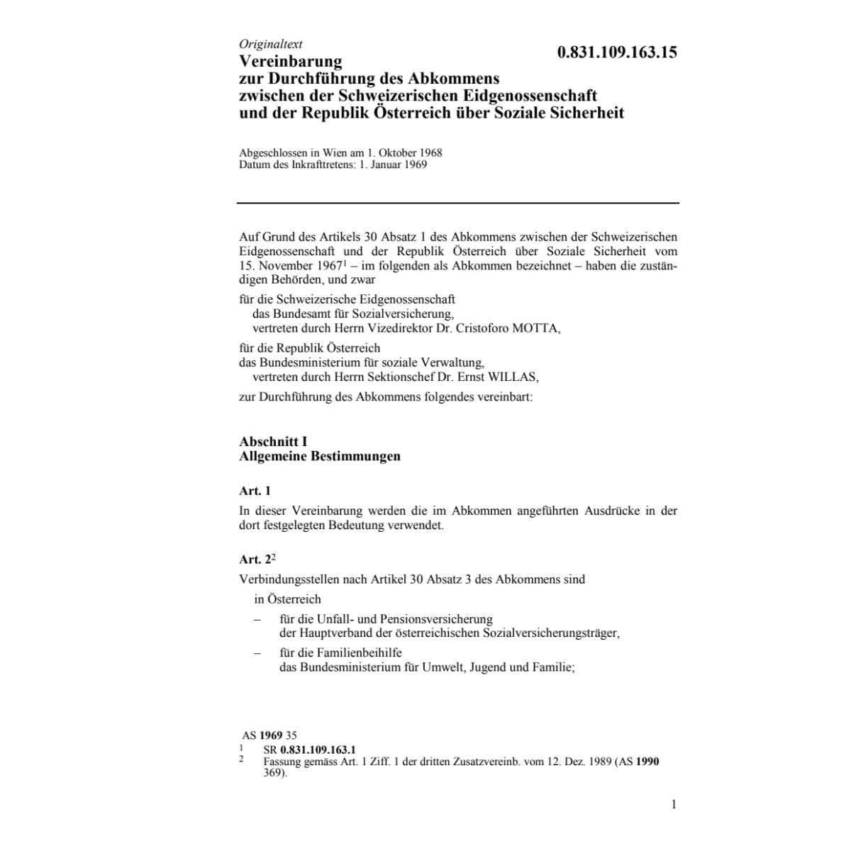 Durchführungsvereinb. Oesterreich