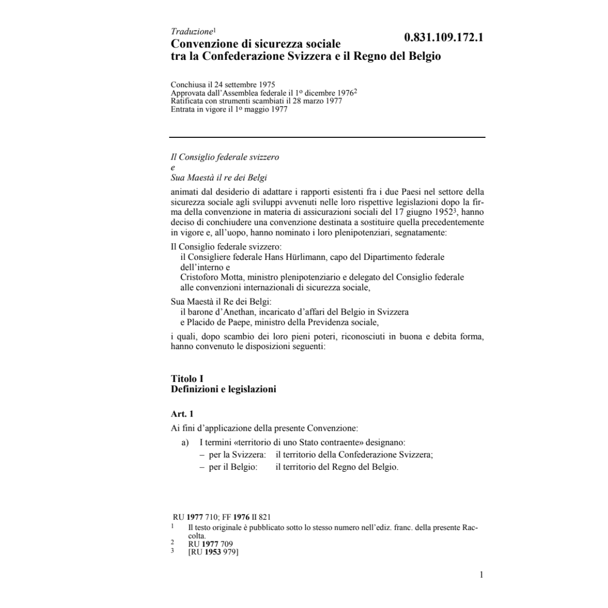 Conv. Belgio, sicurezza sociale