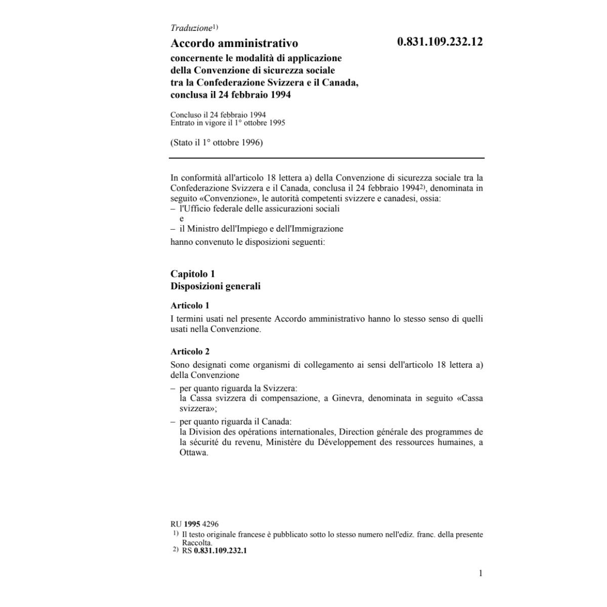 Acc. applicazione sicurezza sociale