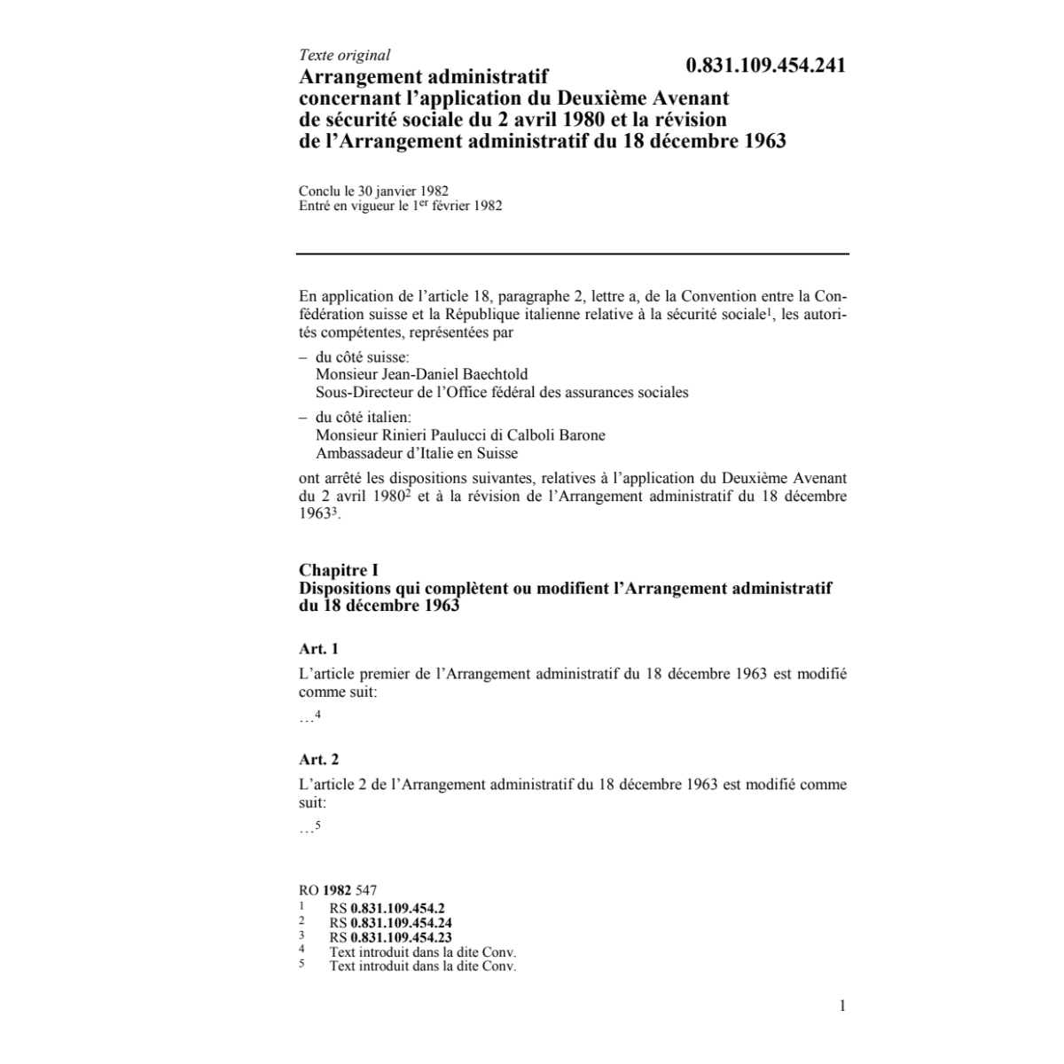 Deuxième Avenant de sécurité sociale