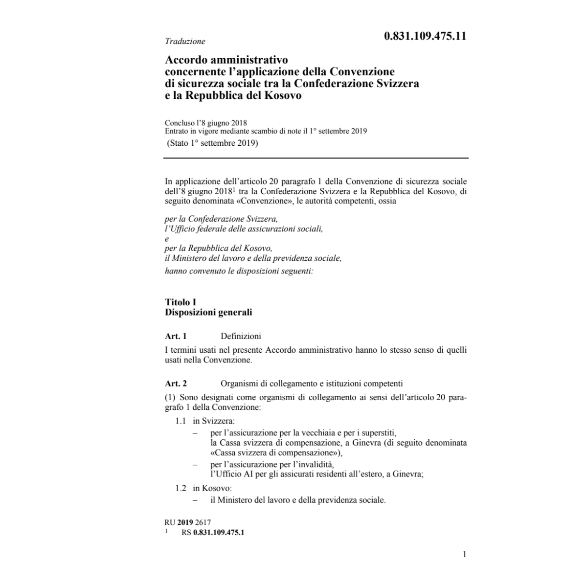 Acc. 8.6.18 Conf. Svizzera Rep. Kosovo