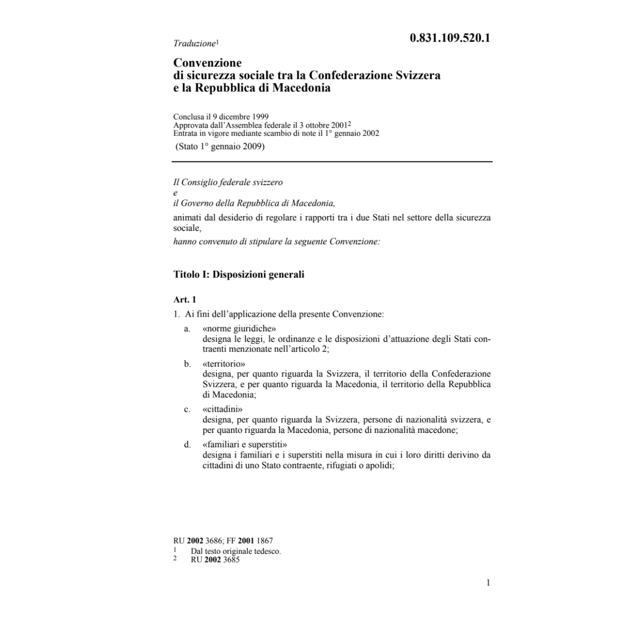 Conv. CH-Macedonia sicurezza sociale