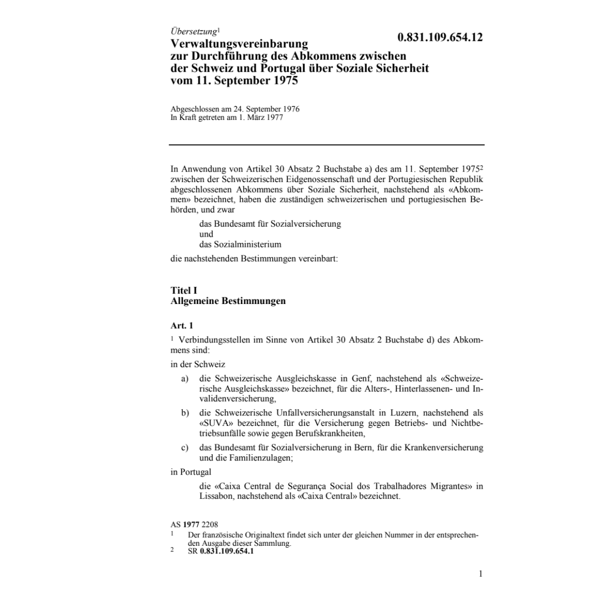 Verw.vereinb. Portugal, Soz. Sicherheit