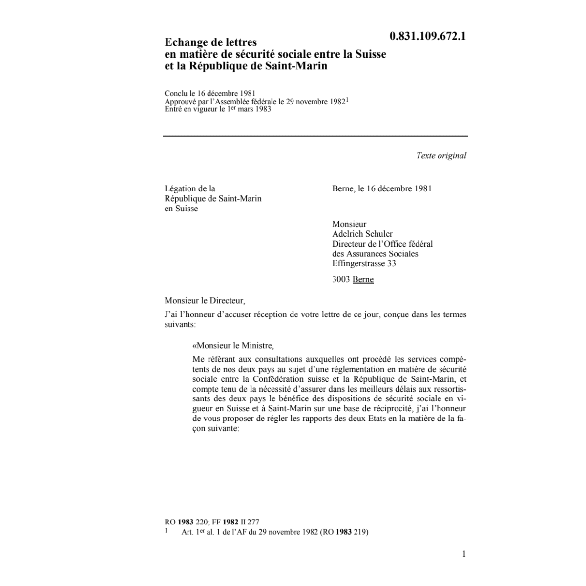 Echange/lettres Saint Marin, sécurité so