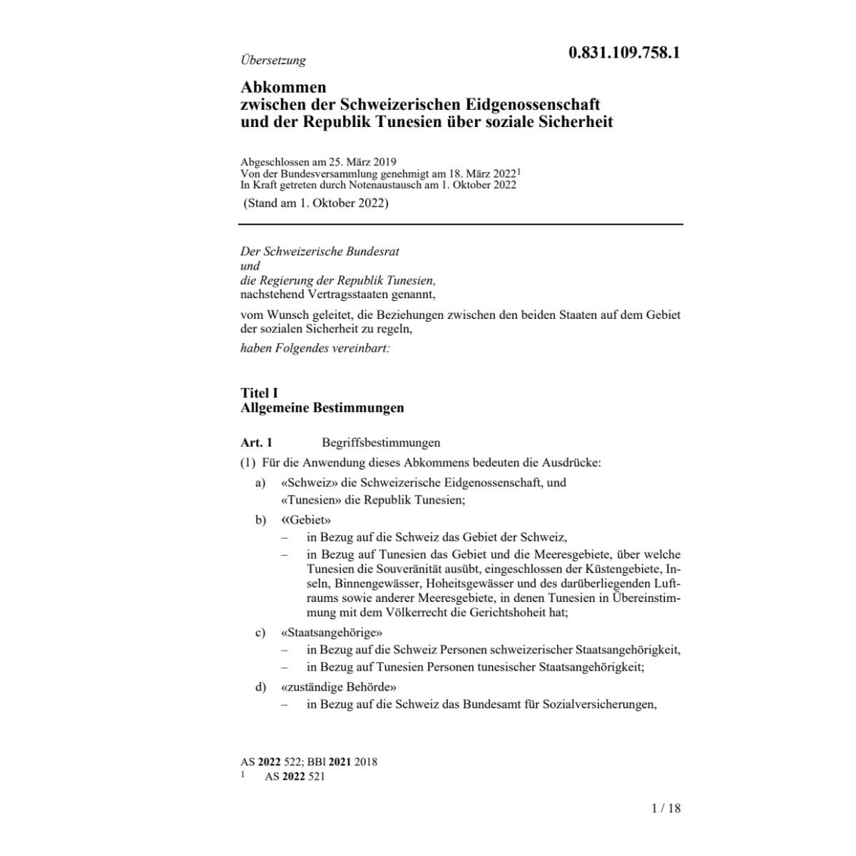 Abk. Tunesien soziale Sicherheit
