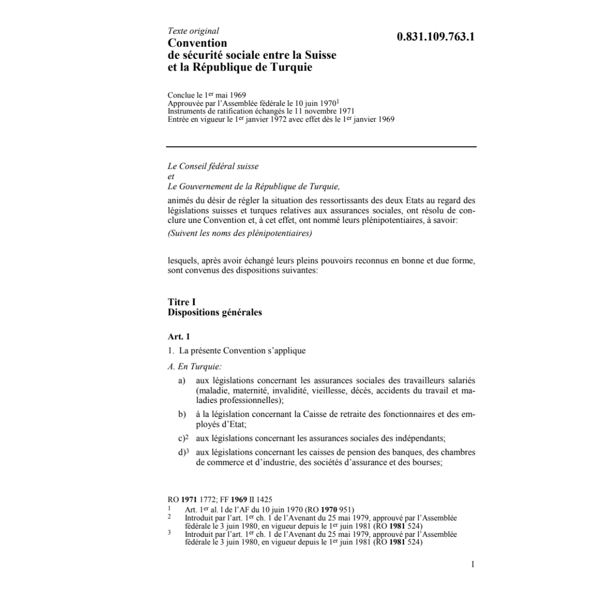 Conv. Turquie, sécurité sociale