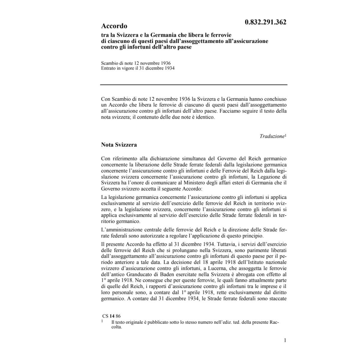 Acc. Germania, assicurazione/infortuni