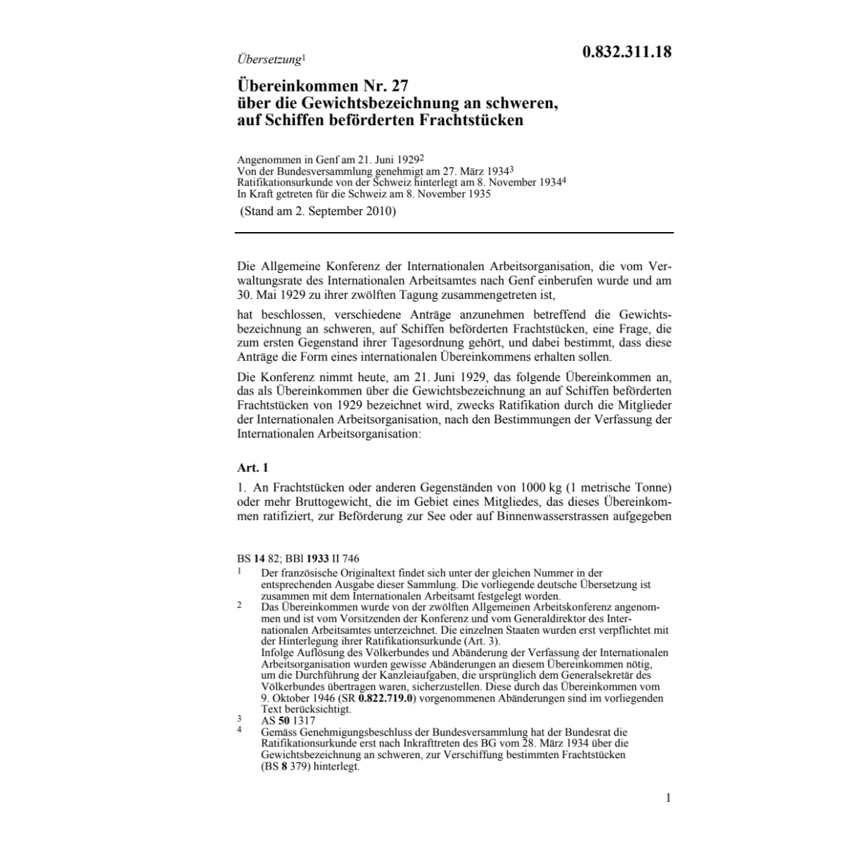 Uebereink. Gewichtsbezeichnung
