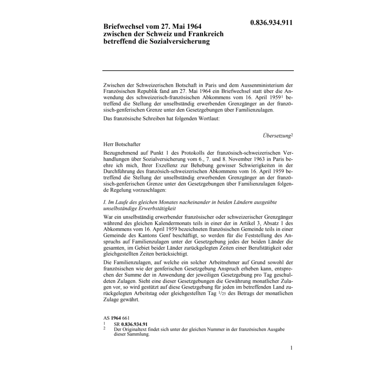 Briefwechsel Frankreich, Sozialversich.