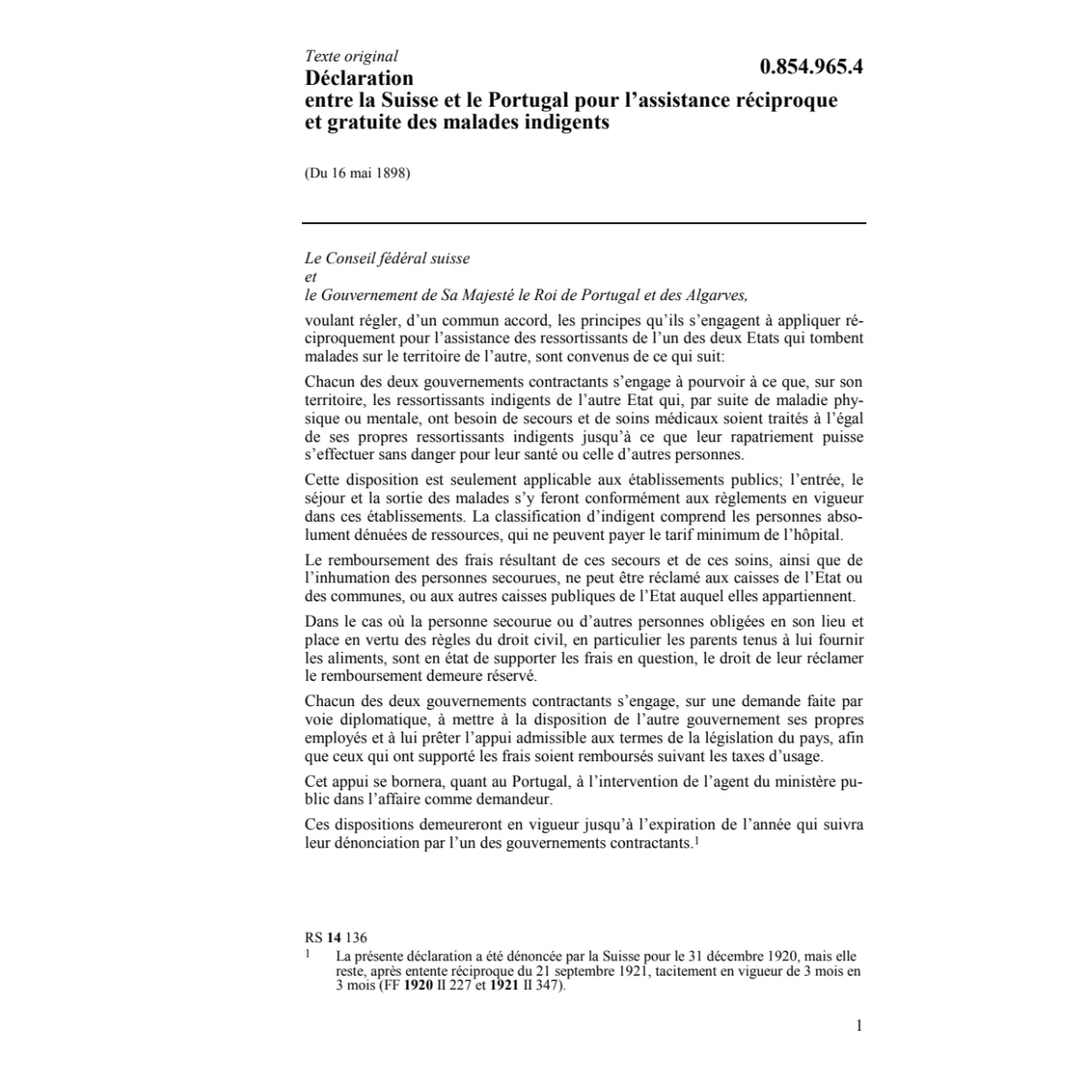 Décl. Portugal, assistance indigents