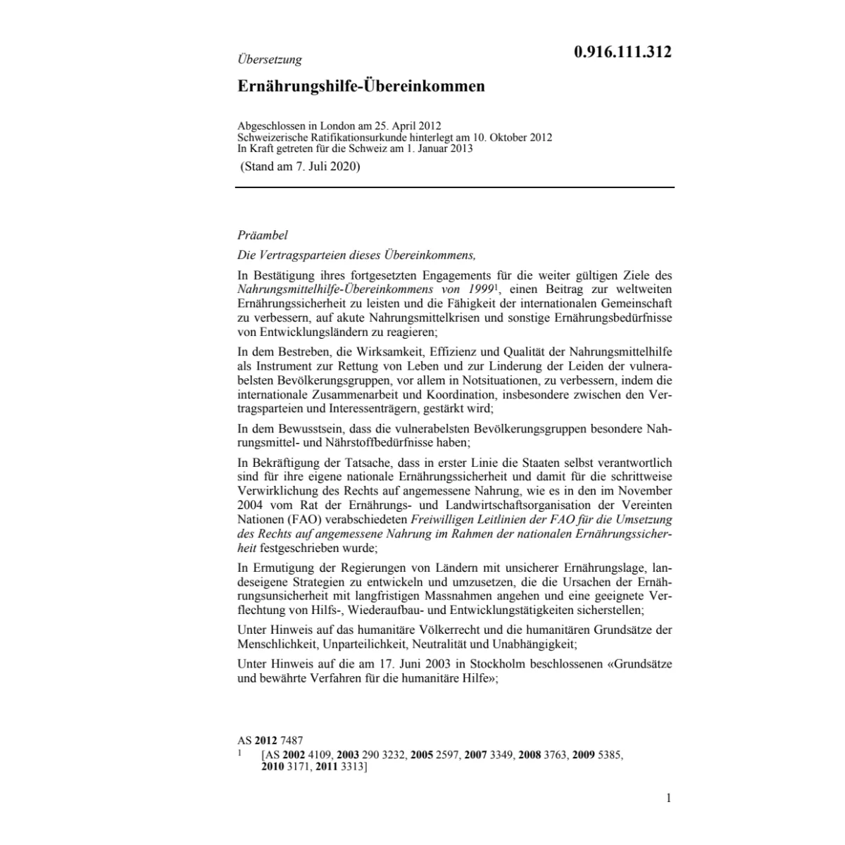 Ernährungshilfe-Übereinkommen