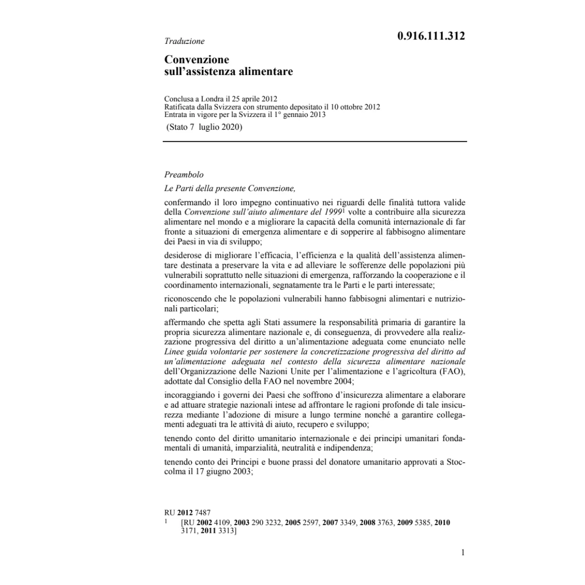 Conv. assistenza alimentare