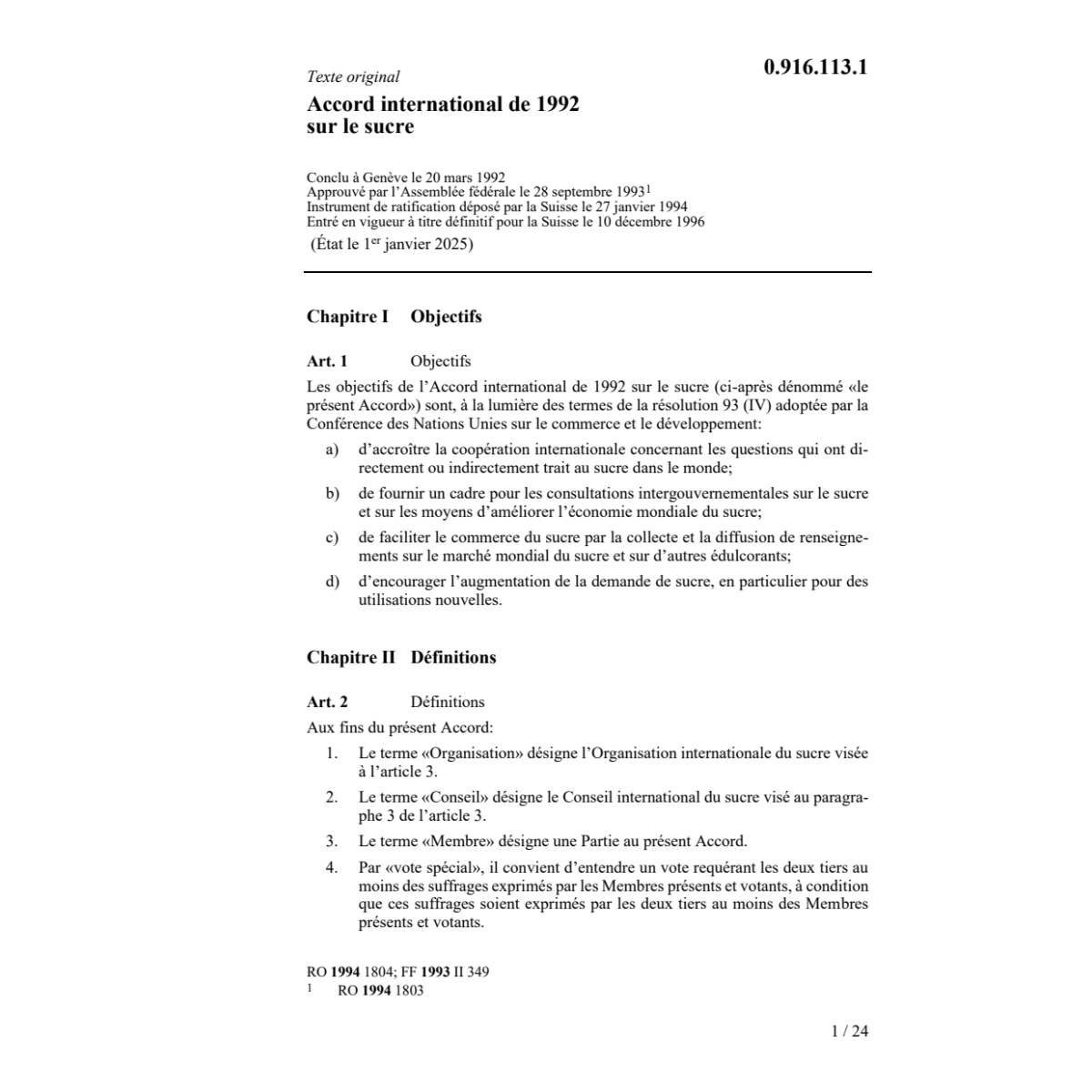 Accord international sur le sucre 1992