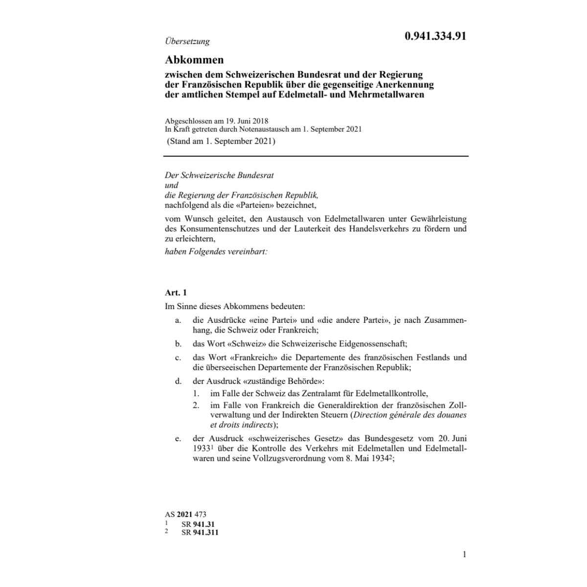Abk. BR - Regierung Frankreich