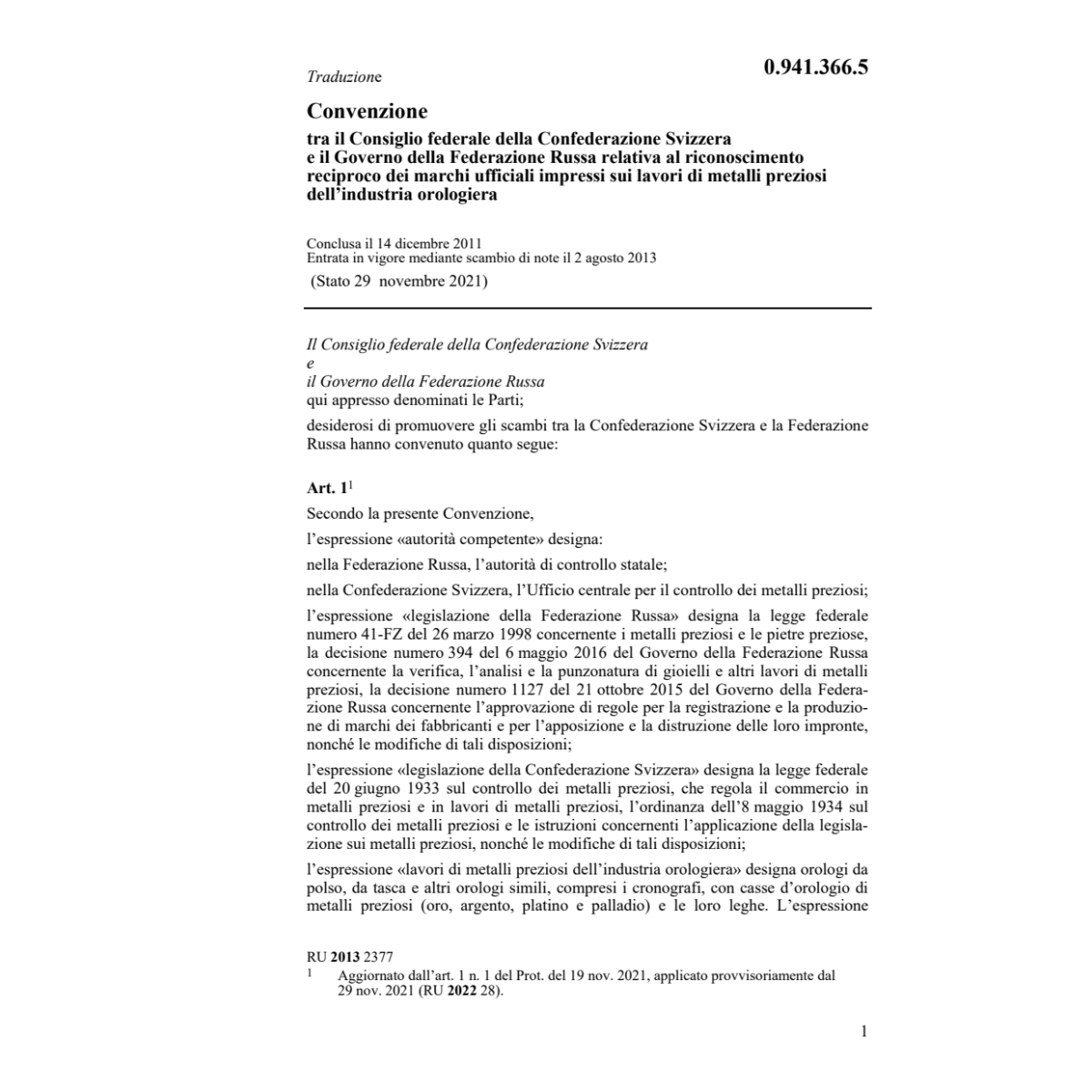 Conv. marchi ufficiali lavori di metalli