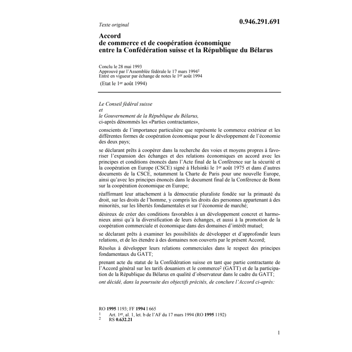Ac. commerce et coopération économique