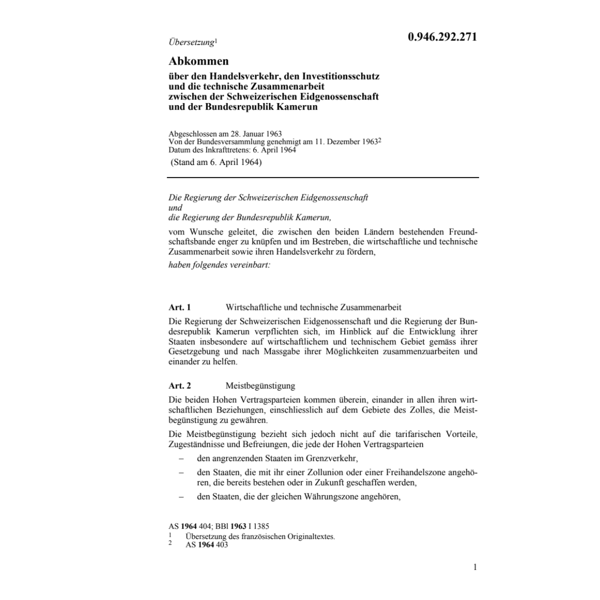 Abk Handelsverkehr Kamerun