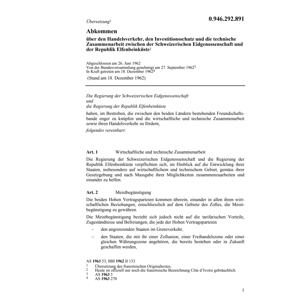 Handelsverkehrsabk Elfenbeinküste