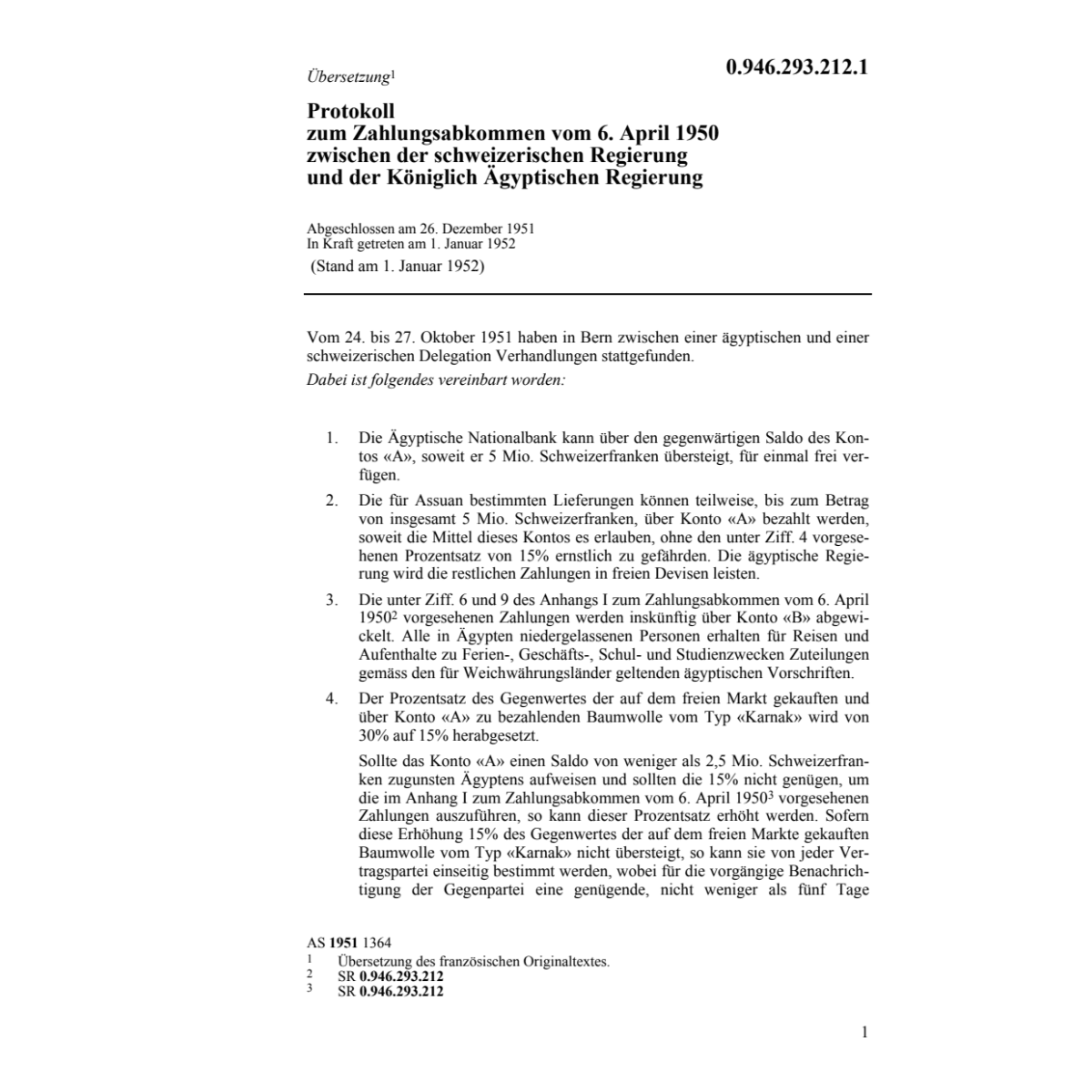 Prot. Zahlungsabk Aegypten