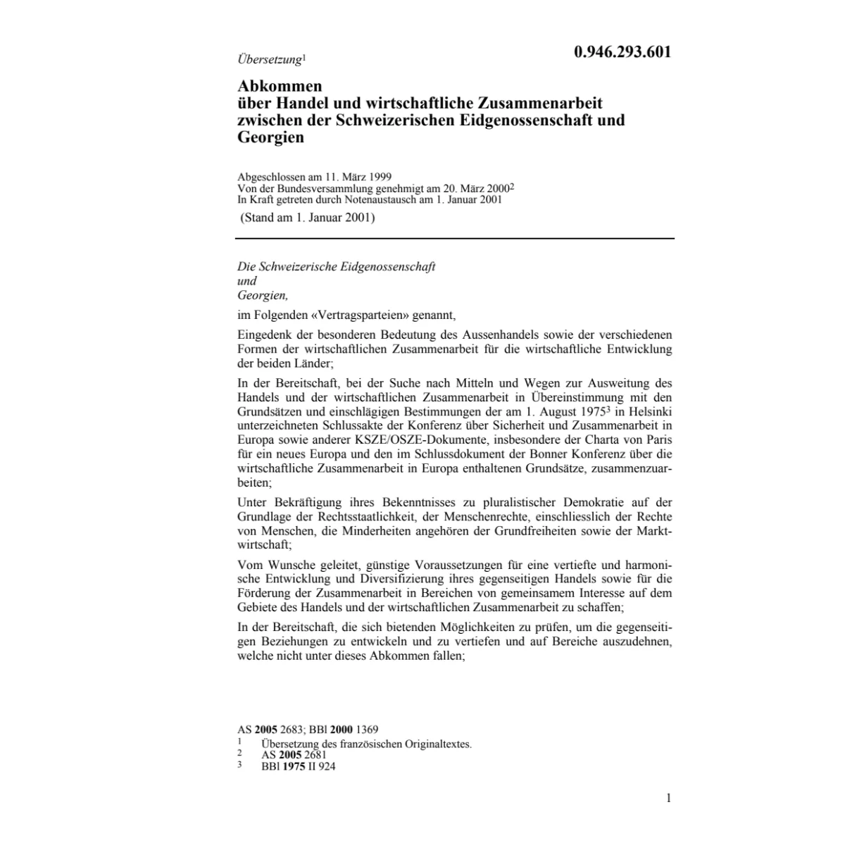 ABK. Handel Zusammenarbeit CH-Georgien