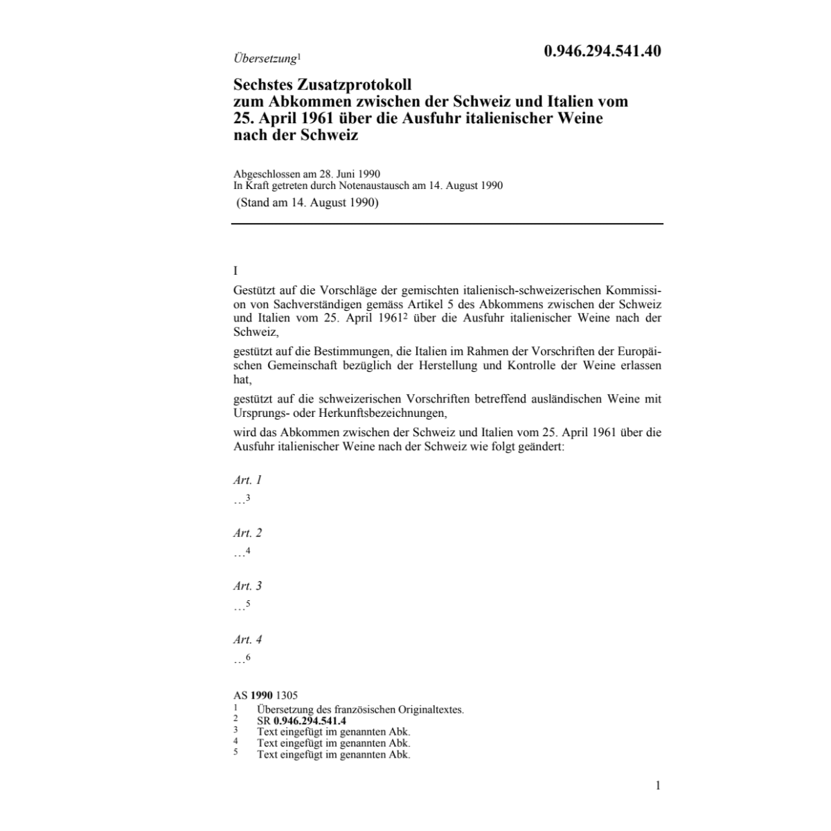 6. Zusatzprot. Ausfuhr ital. Weine