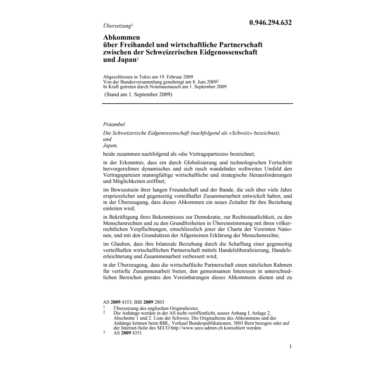 Abk. Freihandel CH-Japan