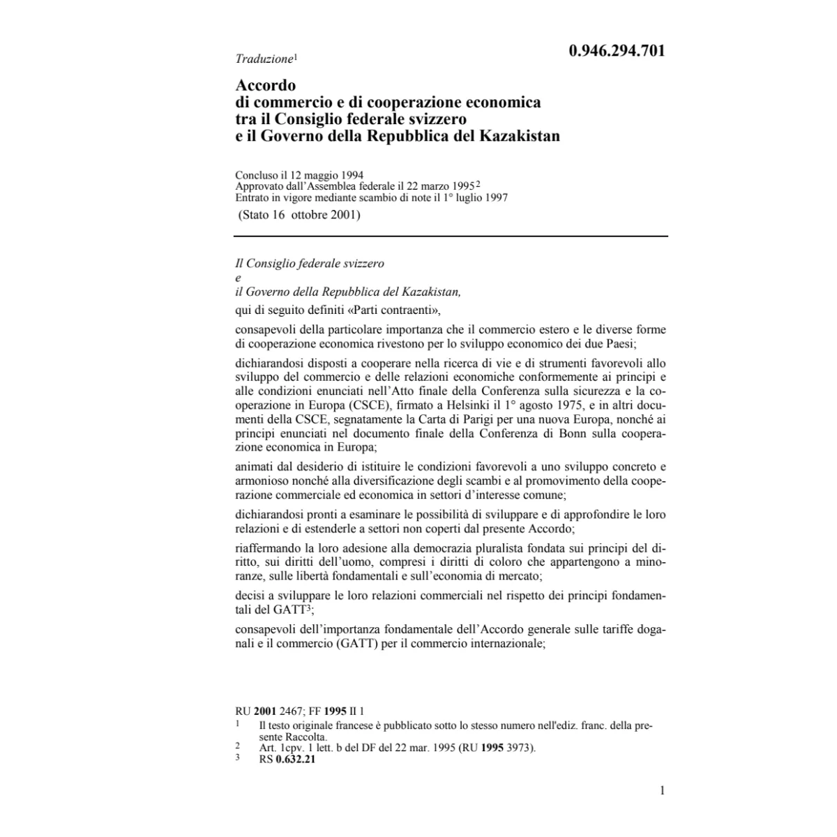 Ac commercio e cooperazione Kazakistan