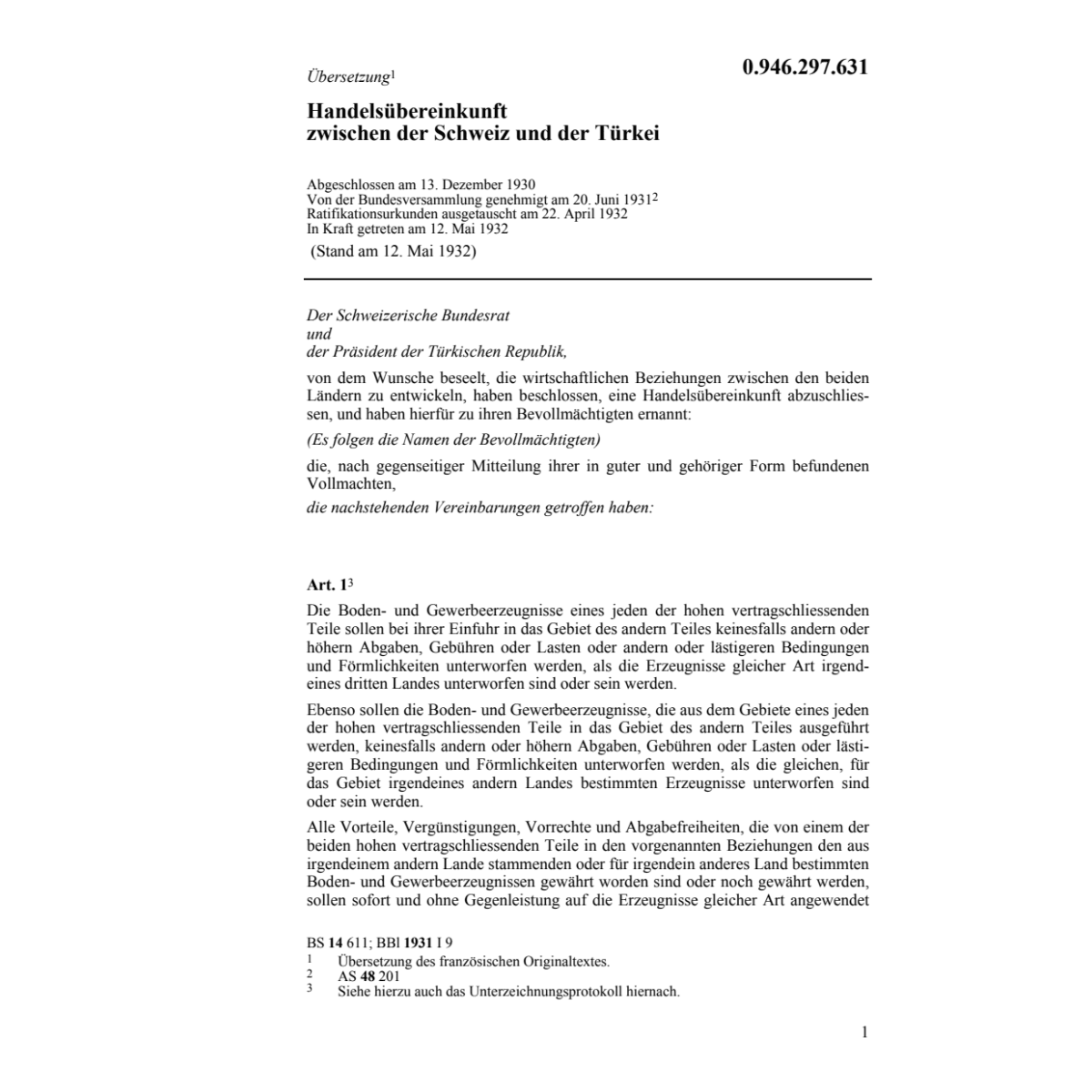 Handelsübereink. Türkei