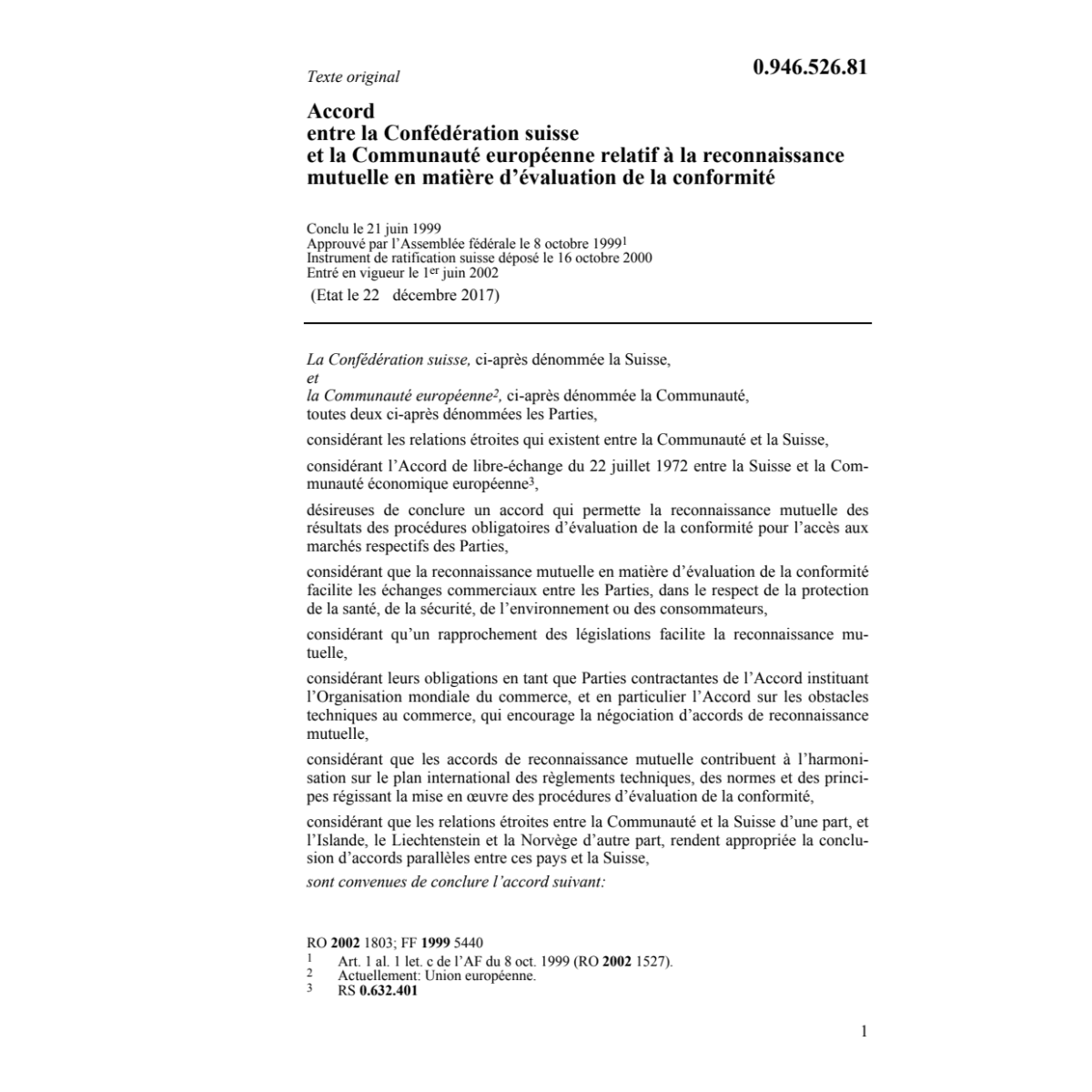 Ac. CE matière d'évaluation conformité