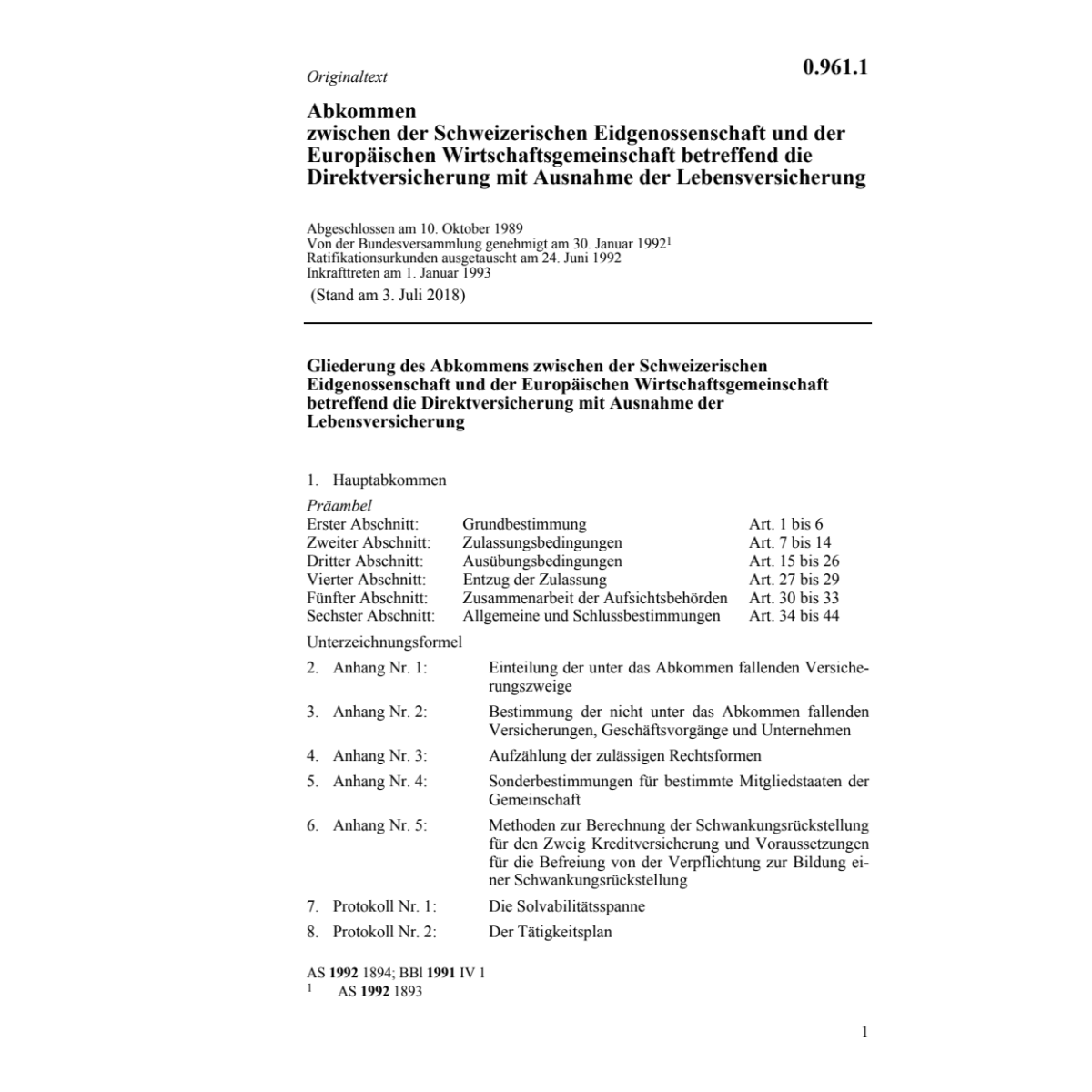 Abk. EWG Direktversicherung