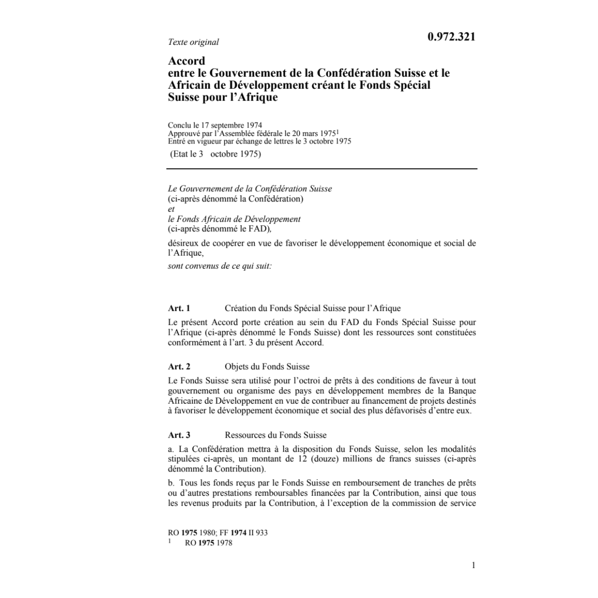 Ac. Fonds africain de développement