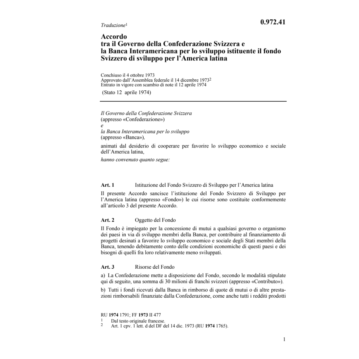 Acc. Banca Interamericana per sviluppo