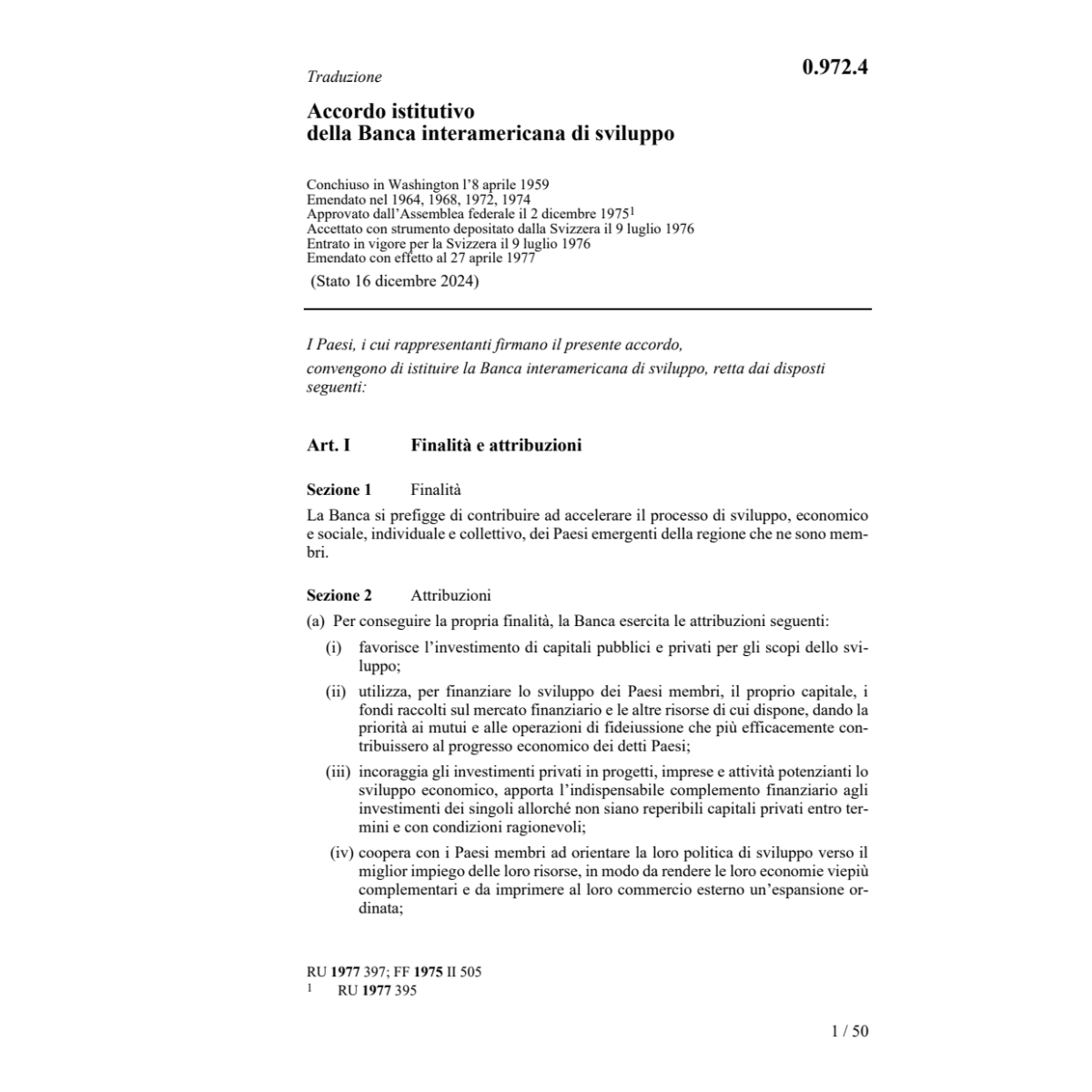 Acc. Banca interamericana di sviluppo
