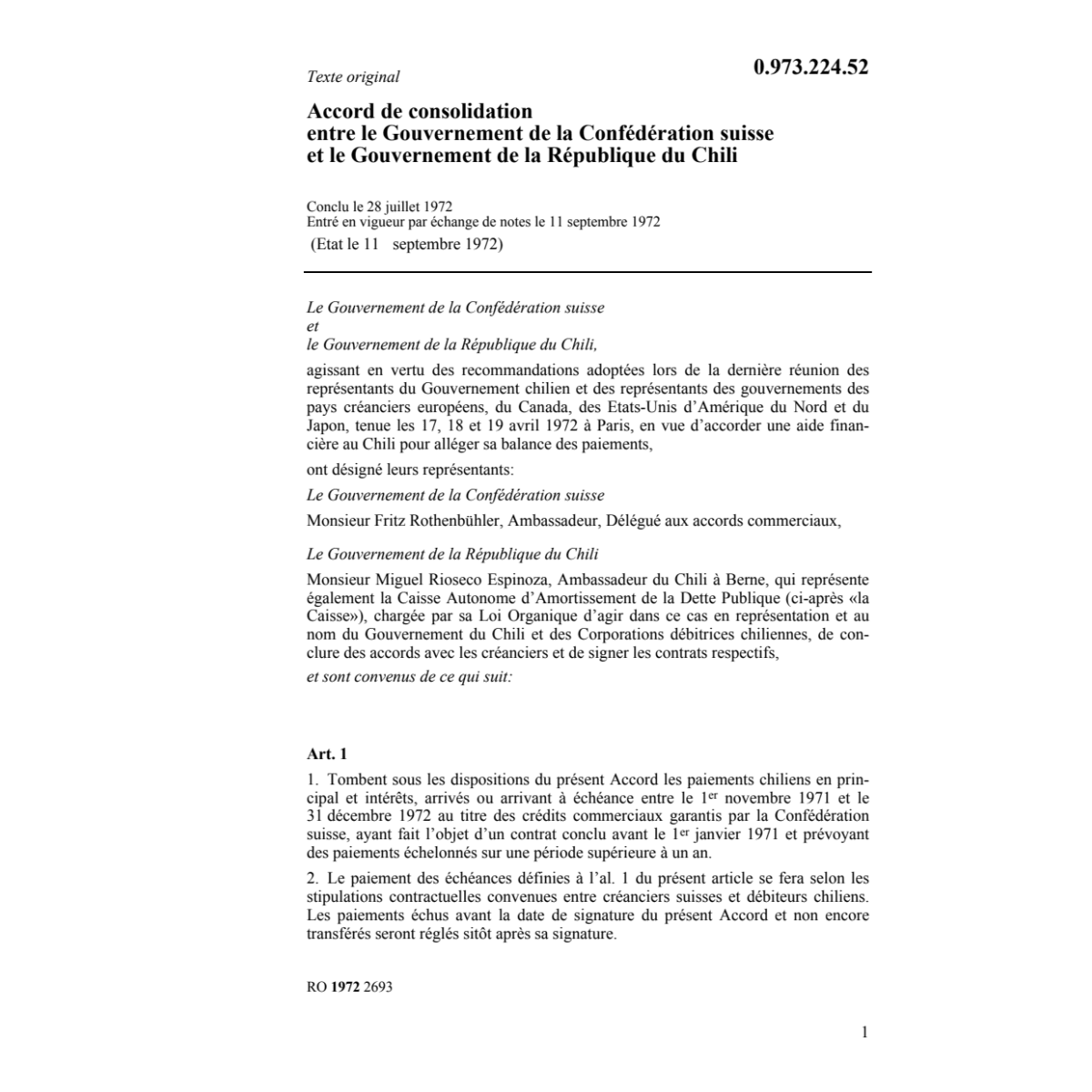 Ac. de consolidation Chili