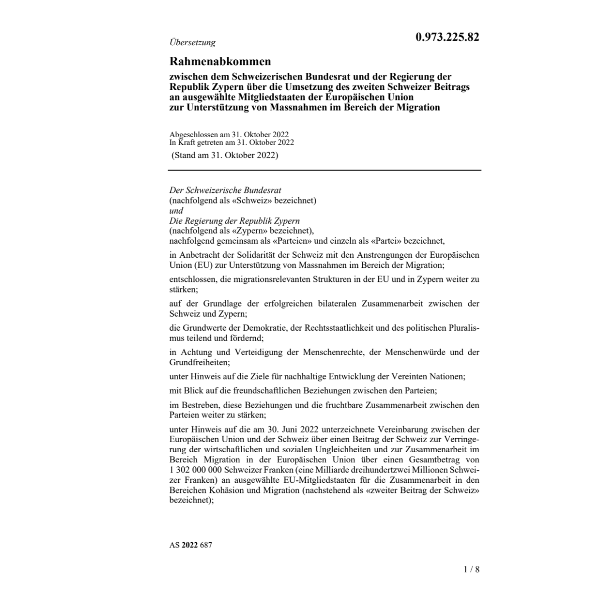 Rahmenabk 31.10.22 Schweiz Br Reg Zypern