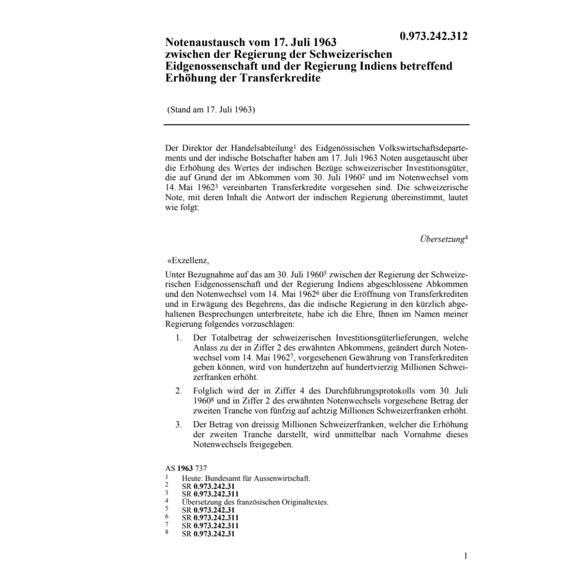 Notenaustausch Indien Erhöh.Transferkred
