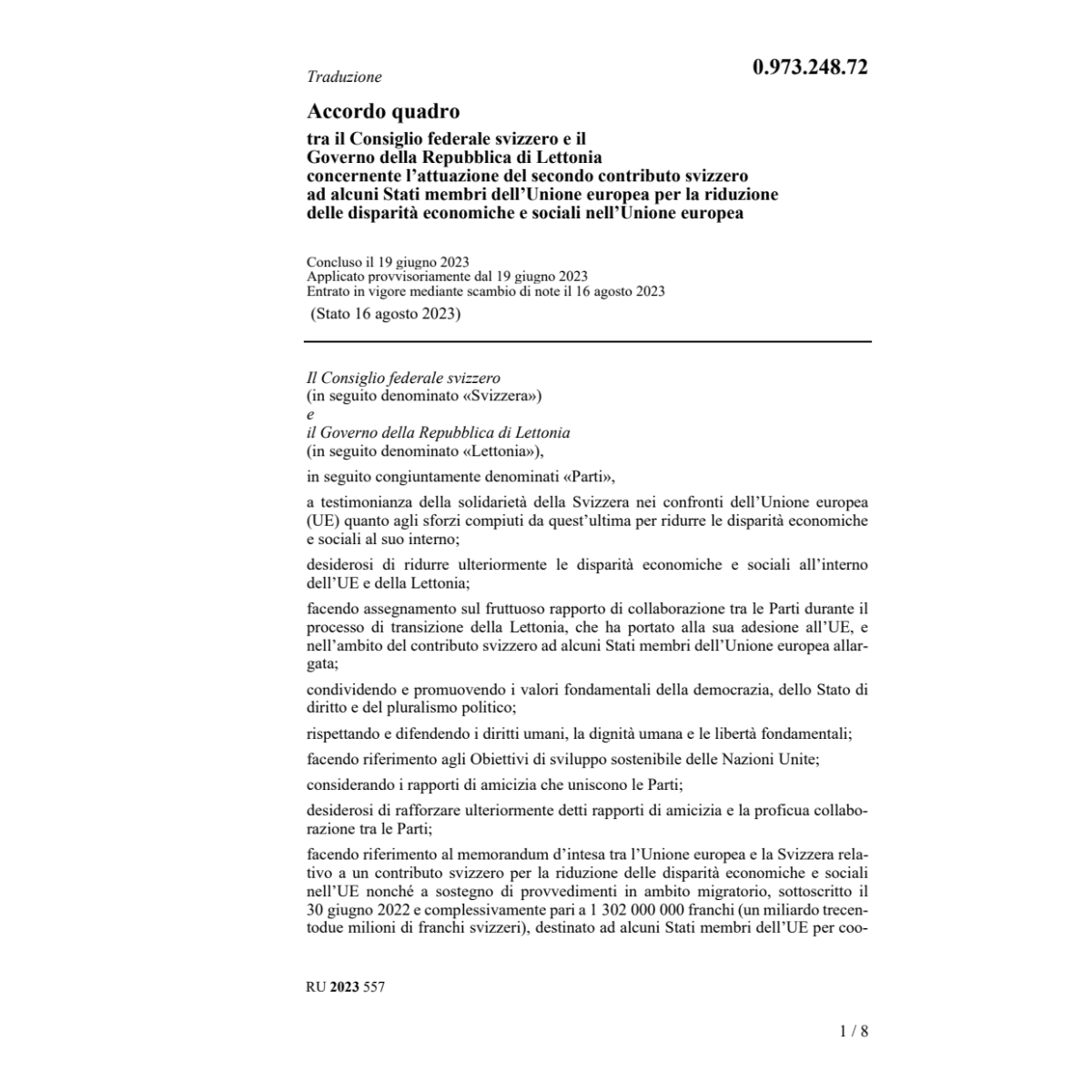 Ac. Cfs Repubblica Lettonia