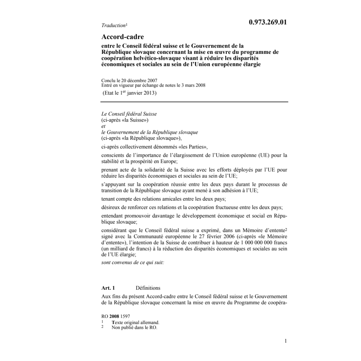 Acc.cadre slovaque disparités
