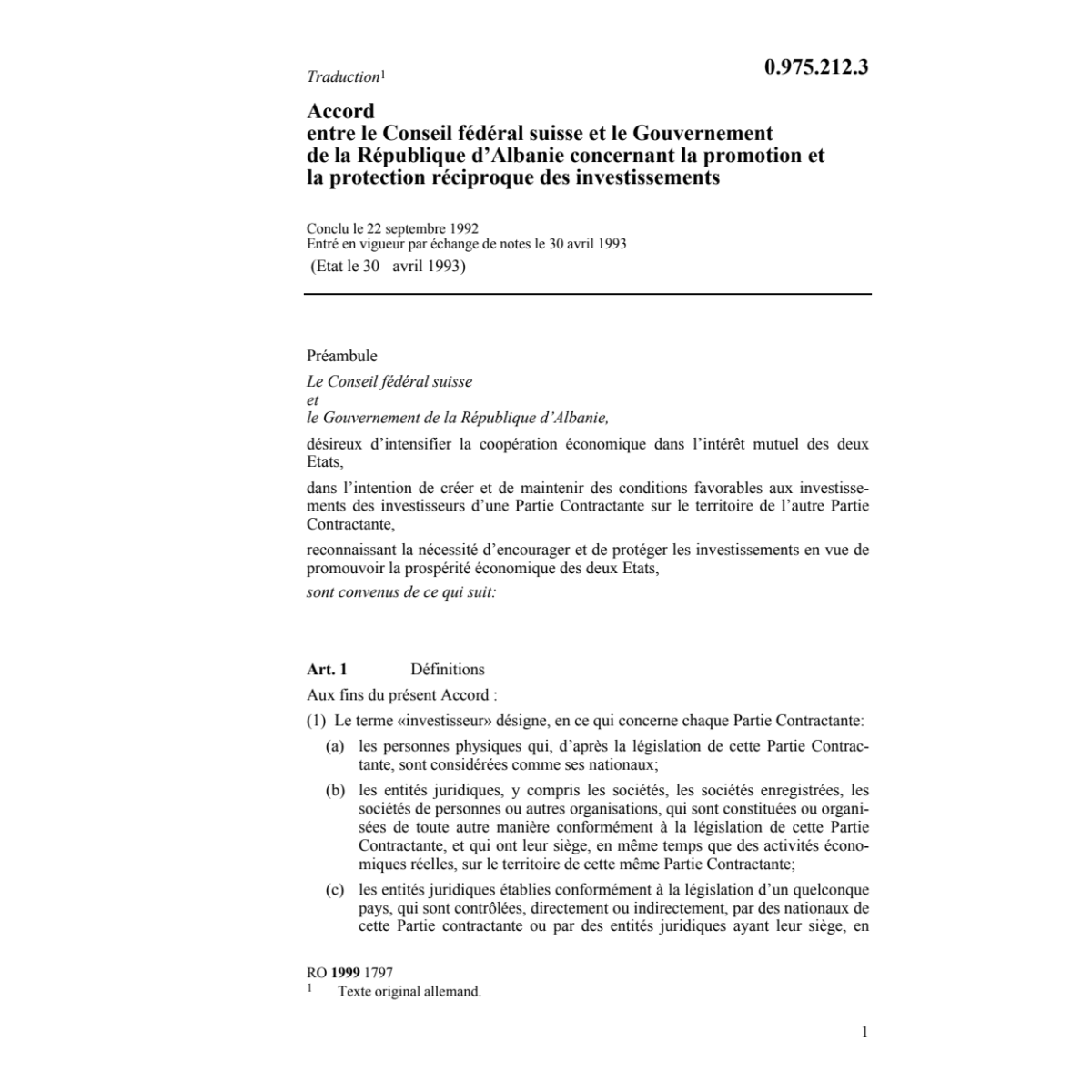 Acc Albanie protection investissements