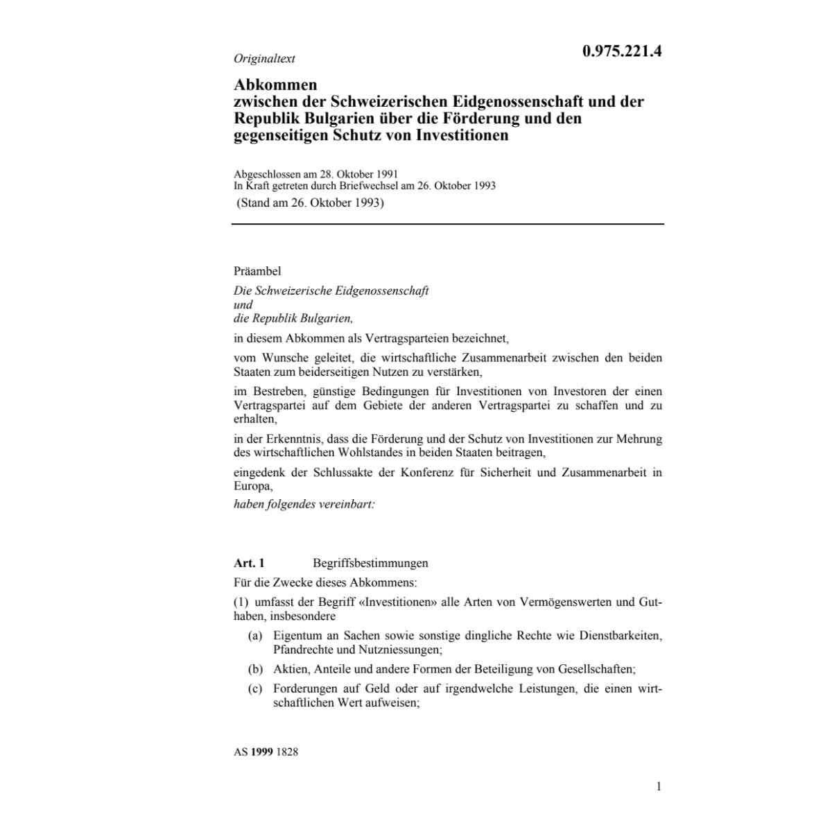 Abk Bulgarien Schutz von Investitionen