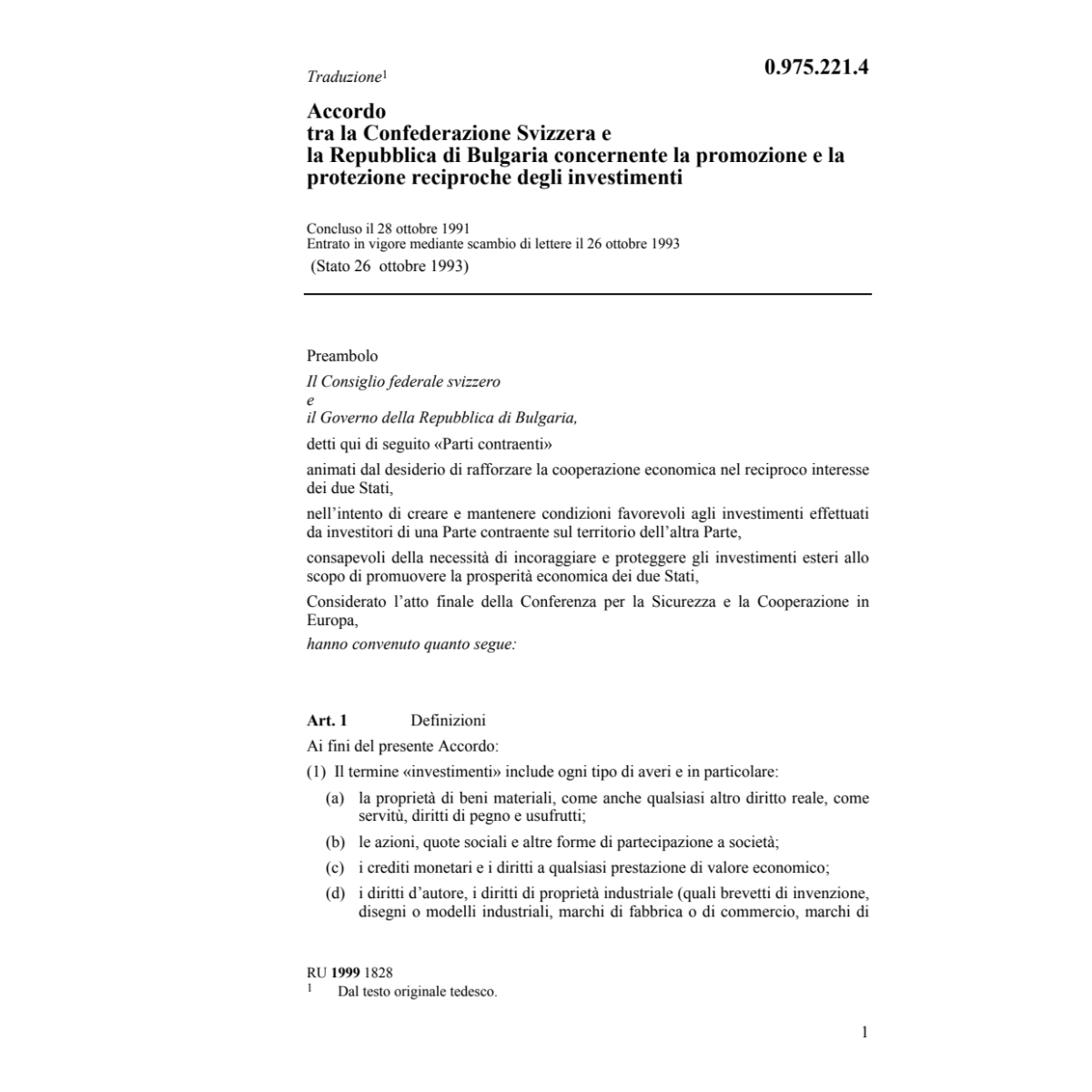 Acc Bulgaria protezione investimenti