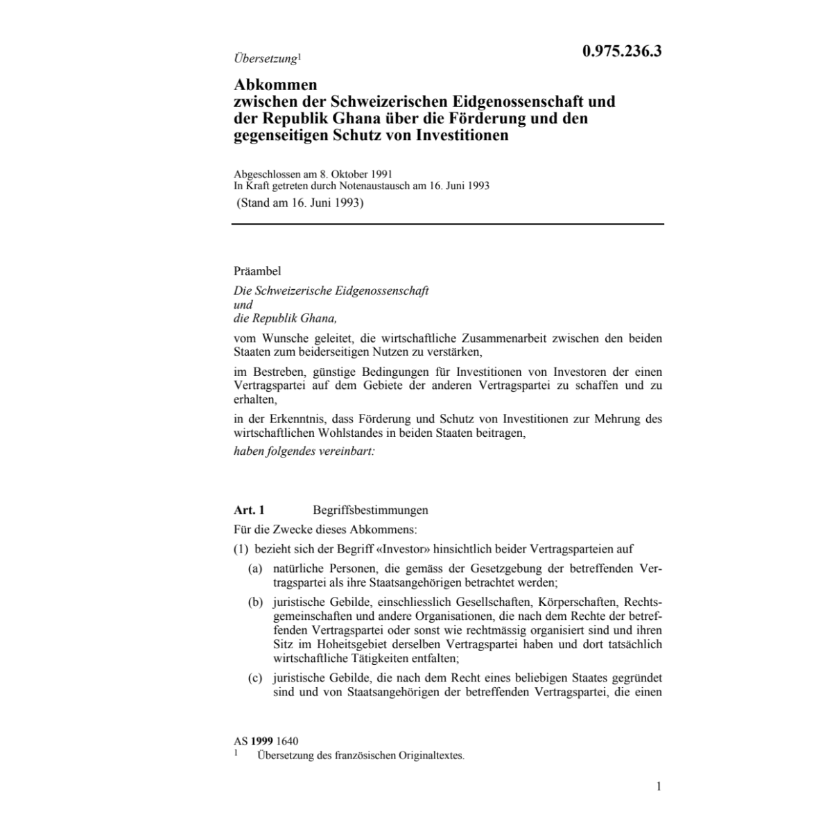 Abk Ghana Schutz von Investitionen