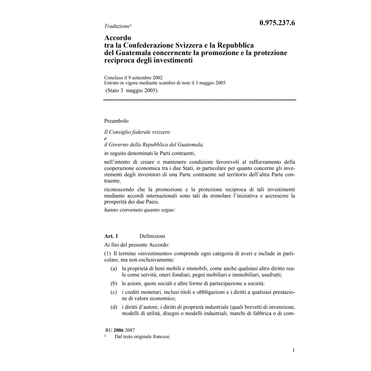 Ac Gutatemala protezione investimenti